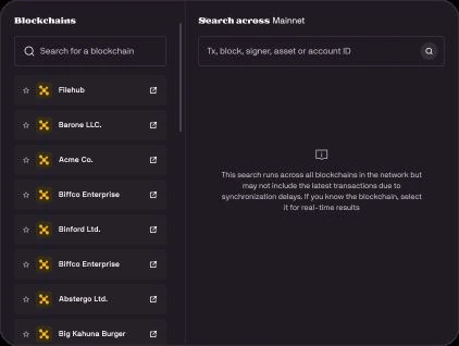 New global search across mainnet with a persistent blockchain panel